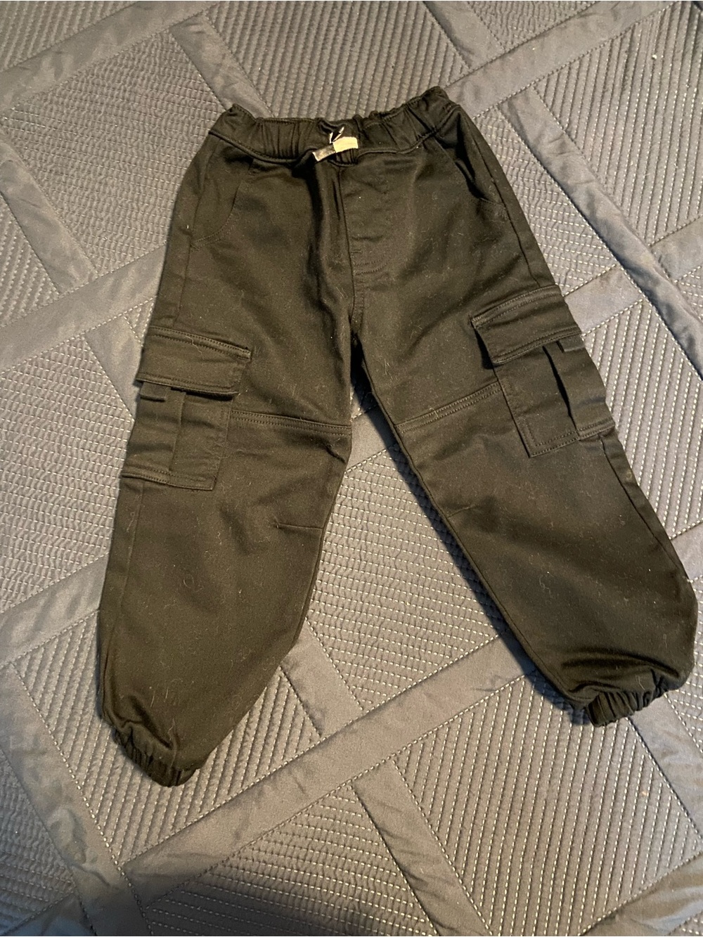 Bums and Roses Black Cargo Pants